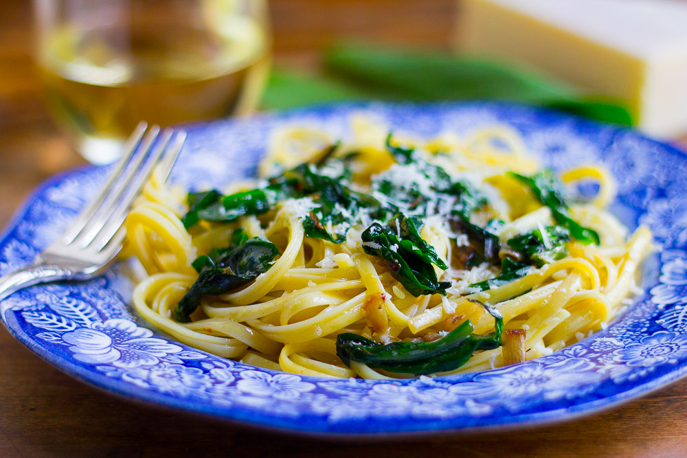 Fast Food: Linguine with Ramps and Asiago