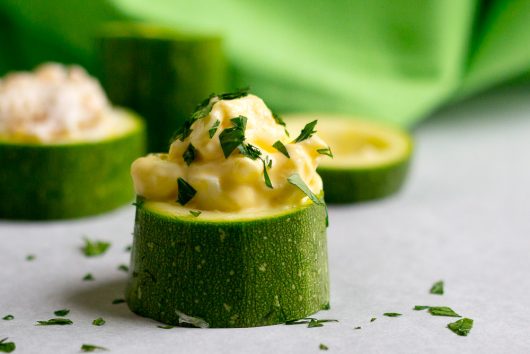 zucchini cups egg salad and parsley 7-28-16