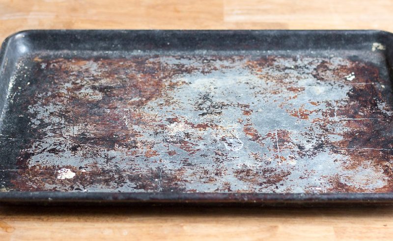 A Cure for “Hopelessly” Stained Baking Sheets