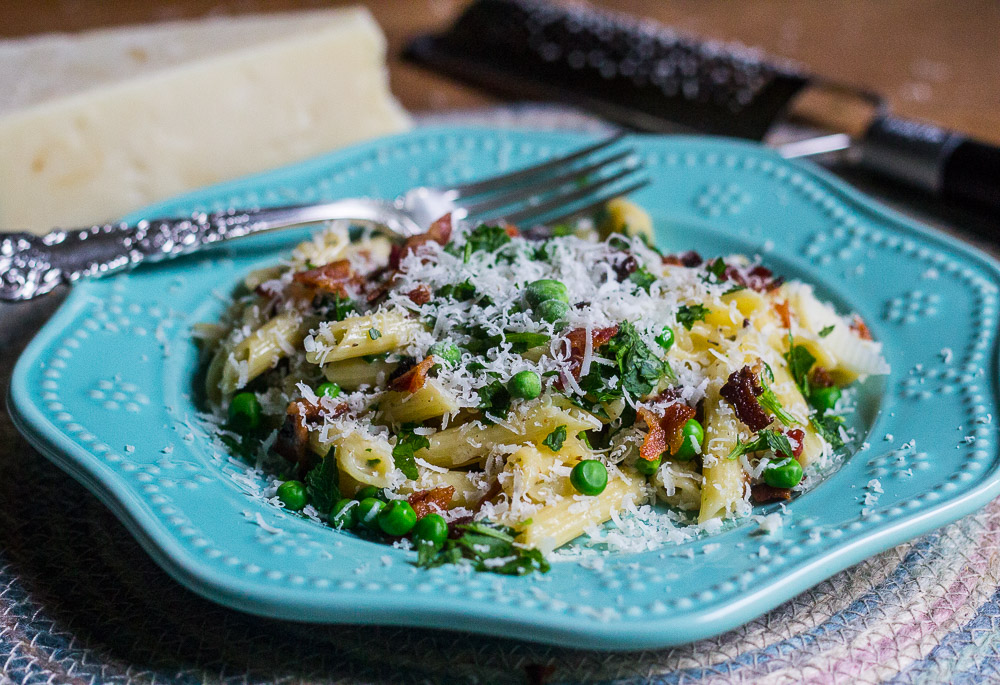 Penne with Peas, Parsley, Bacon and Mint Kevin Lee Jacobs