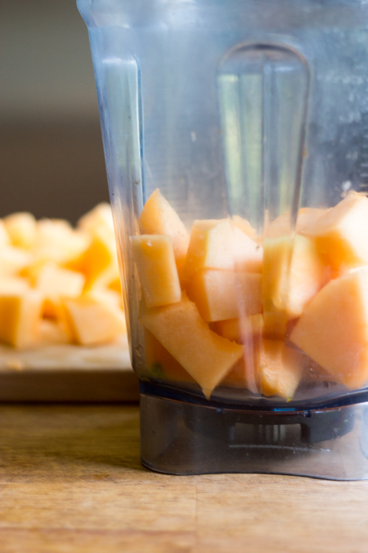 Cantaloupe Puree with Cider Gastrique and Burrata Kevin Lee Jacobs