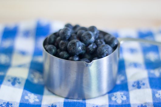 a cup of blueberries