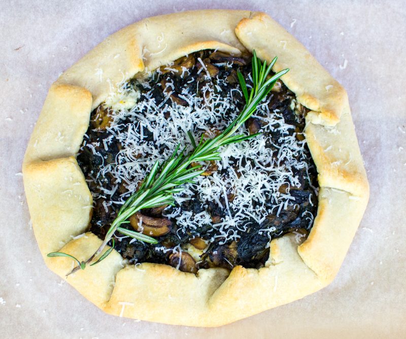 Mushroom, Spinach and Rosemary Galette