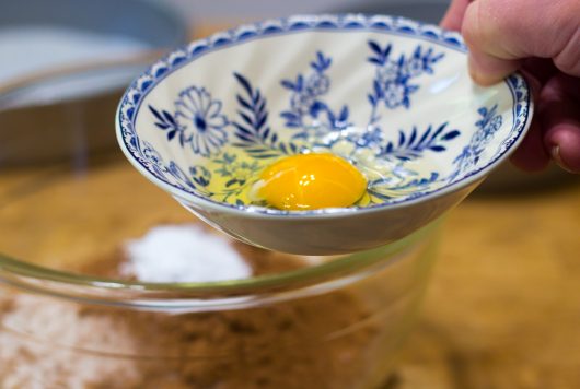 Helene's Crazy Chocolate Cake -- the egg
