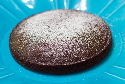 Helene's Crazy Chocolate Cake -- dusted with confectioners' sugar