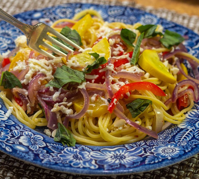Linguine with Vegetables and Wine Sauce