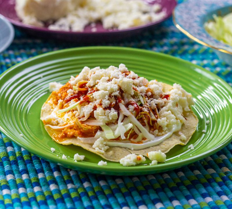 Spicy Chicken Tostadas