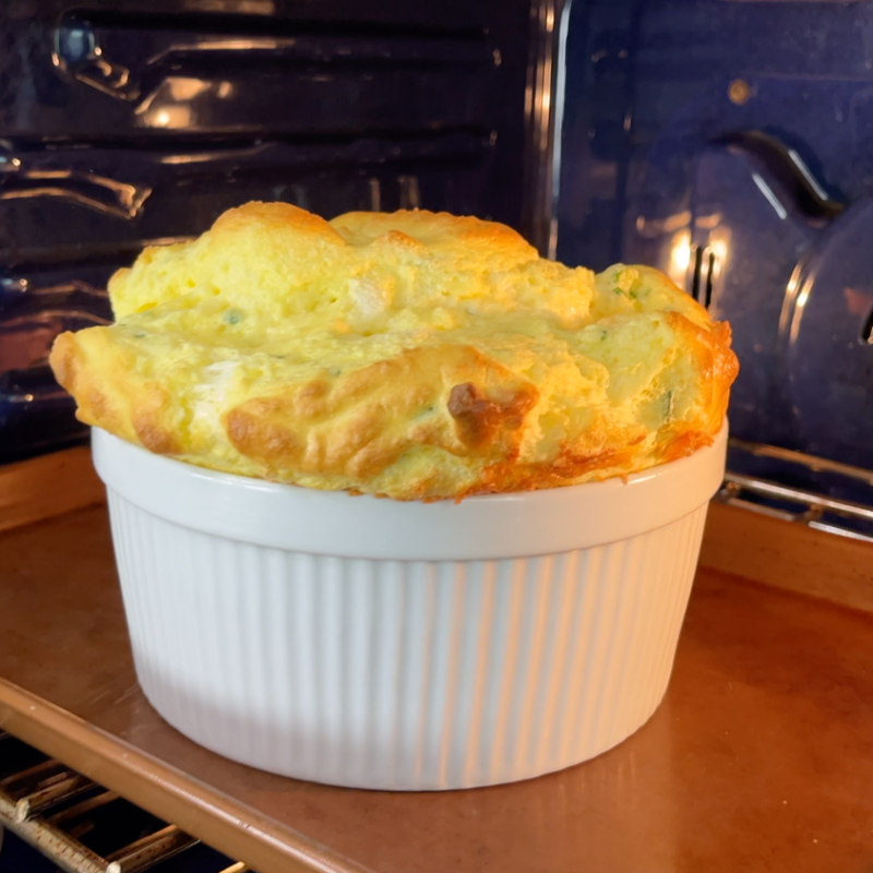 Cheese Soufflé with Fresh Chives
